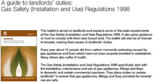 Guide Lines for Landlords Gas Safety